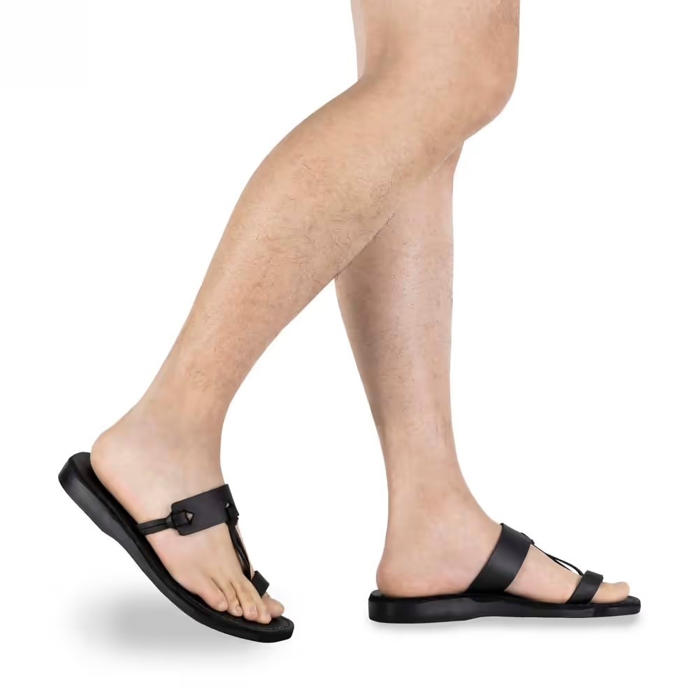 David Leather Open Toe Jerusalem black‎ Sandals The Good Shepherd Mens 43